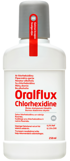 ORALFLUX hlorheksidīna mutes skalojošais līdzeklis, 250 ml