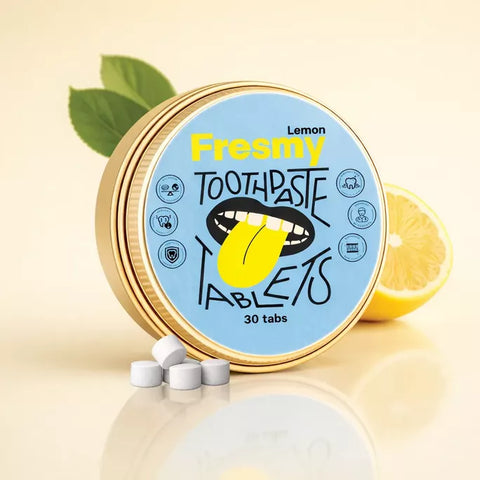 FRESMY zobu pastas tabletes ar citronu garšu, 30 gab.