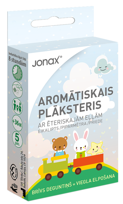 Plāksteris JONAX ar ēteriskajām eļļām, 5 gab.