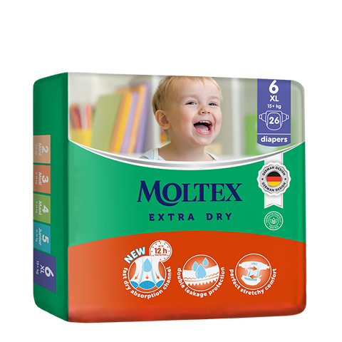 MOLTEX Extra Dry XL 26 autiņbiksītes - mazuļiem no 15+ kg