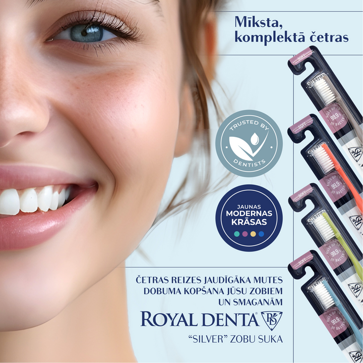ROYAL DENTA Silver Soft mīkstie sariņi zobu birste, 4 gab.