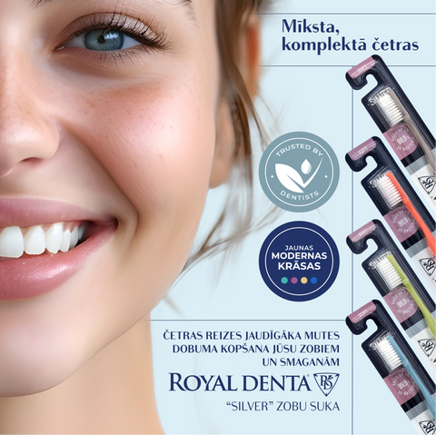 ROYAL DENTA Silver Soft mīkstie sariņi zobu birste, 4 gab.
