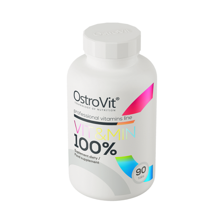 OstroVit Vit&Min 100% 30 tabletės – vitaminai ir mineralai energijai kiekvienai dienai – agmarket.lv  
