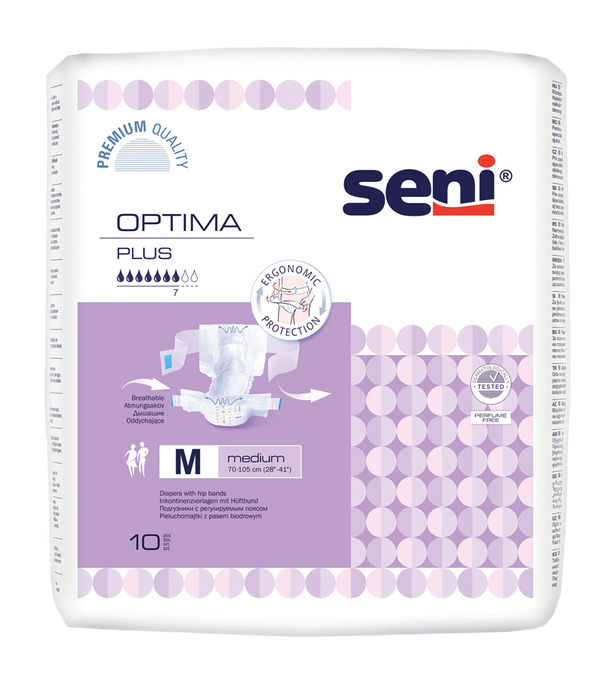 Seni Optima Plus M (70-105 cm) absorbējošas biksītes, 10 mājasvienkāršas