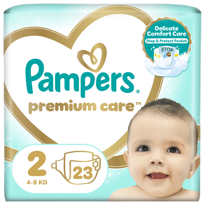 Pampers Premium Care 2 autiņbiksītes 4-8 kg, 23 gab. iepakojums