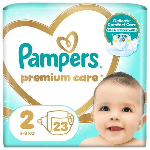 Pampers Premium Care 2 autiņbiksītes 4-8 kg, 23 gab. iepakojums
