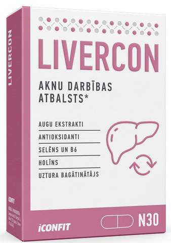 ICONFIT Livercon - aknu veselības kapsulas, iepakojums 30 gab.