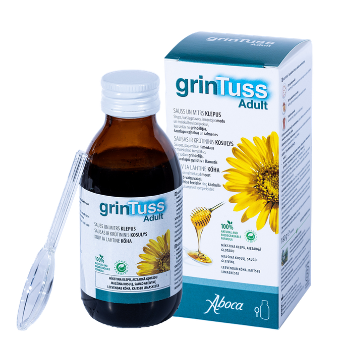 Grintuss Adult sīrups 180 ml pret pieaugušo klepu