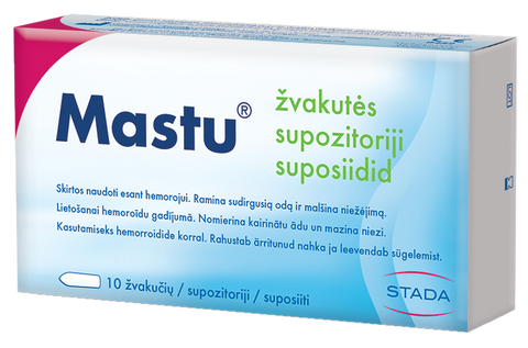 MASTU supozitoriji 10 gabaliņos