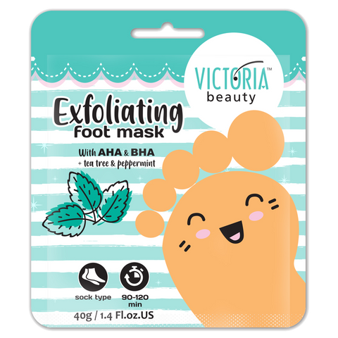 VICTORIA BEAUTY Pēdu eksfoliējošā maska ar tējas koku un peparminti, 40 g
