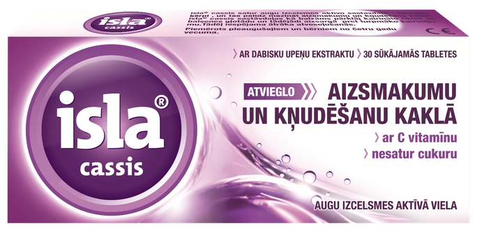 ISLA Vitamīns C un Cassis sūkājamās tabletes, 30 gab.