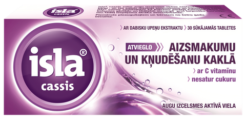 ISLA Vitamīns C un Cassis sūkājamās tabletes, 30 gab.