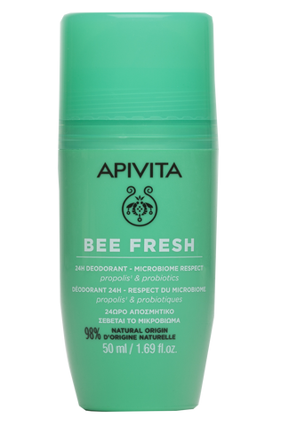 APIVITA Bee Fresh Dezodorants ar Microbiome Respect tehnolģiju, 50 ml, 24h aizsardzība