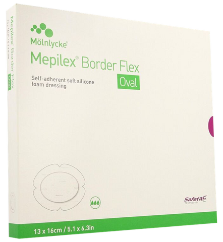 MEPILEX Border Flex Oval 13 x 16 cm, 5 plāksteri