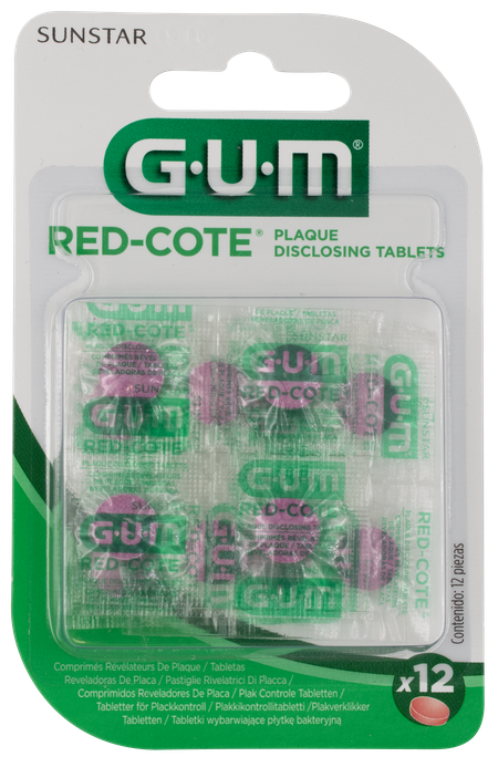 GUM Red-Cote tabletes 12 gab - Zobu aplikuma noteikšanas līdzeklis