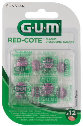 GUM Red-Cote tabletes 12 gab - Zobu aplikuma noteikšanas līdzeklis