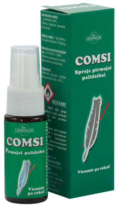 Aerosols COMSI 20 ml dažādu ievainojumu un ādas bojājumu aprūpei
