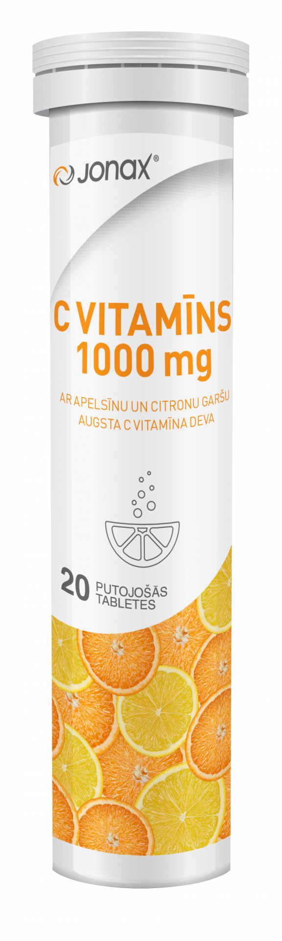 C Vitamīns JONAX 1000 mg, efervescējošās tabletes, 20 skaits