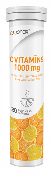 C Vitamīns JONAX 1000 mg, efervescējošās tabletes, 20 skaits
