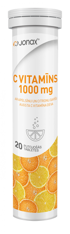 C Vitamīns JONAX 1000 mg, efervescējošās tabletes, 20 skaits