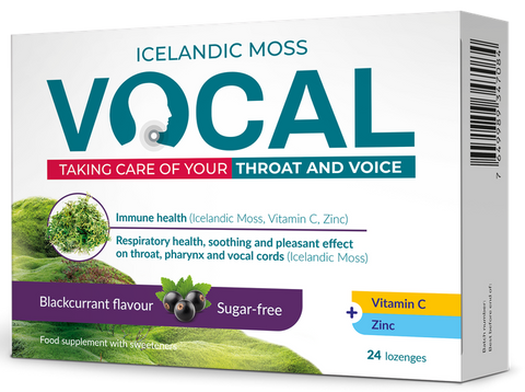 VOCAL Melnu jāņogu pastiliņas, 24 iepakojumā