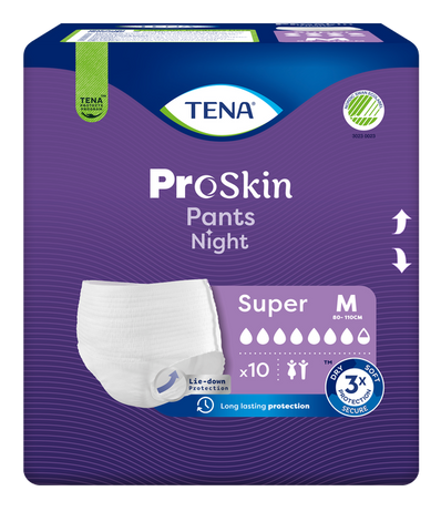 TENA Pants Night Super M urīnu uzsūcošās biksītes, 10 gab.