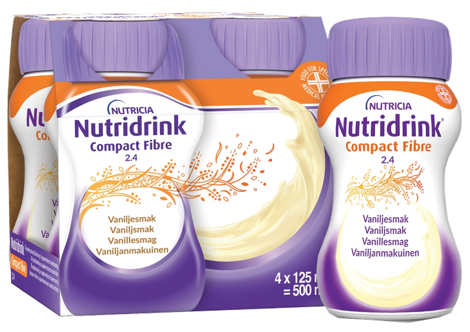 NUTRICIA Nutridrink Compact Fibre, dzēriens ar vaniļas garšu, 125 ml, 4 iepakojumi