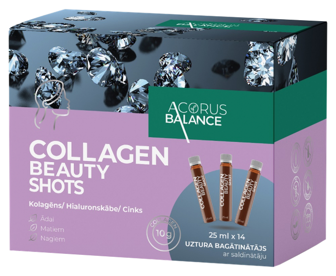 ACORUS BALANCE Kolagēna skaistuma šoti 14 ampulas pa 25 ml