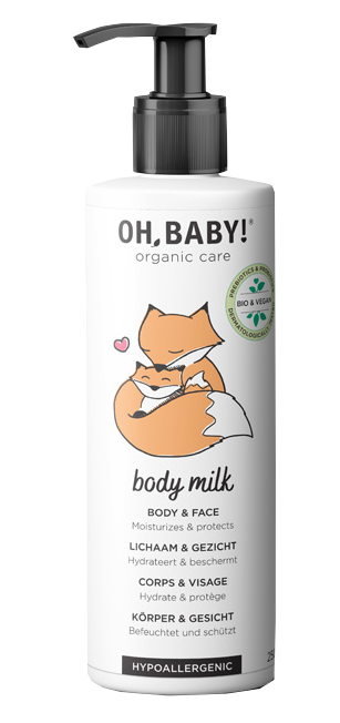 OH, BABY! Mitrinošs ķermeņa pieniņš, 250 ml