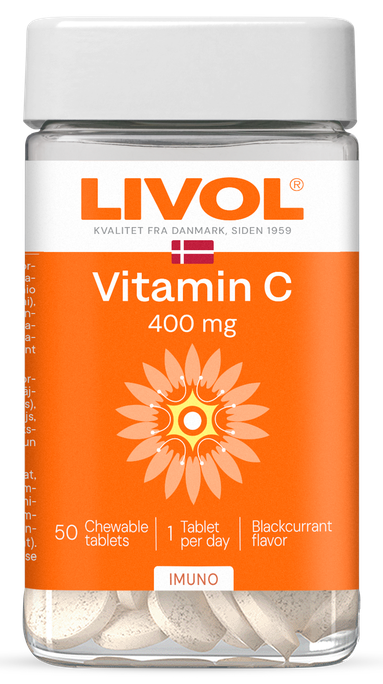 LIVOL Košļājamas tabletes ar 400 mg Vitamīna C, 50 gab.