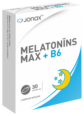 JONAX Melatonīns Max ar B6, 30 kapsulas