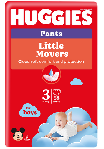 HUGGIES Mega Pack 3 biksītes zēniem no 6 līdz 11 kg, 58 gab. - pull-up autiņbiksītes