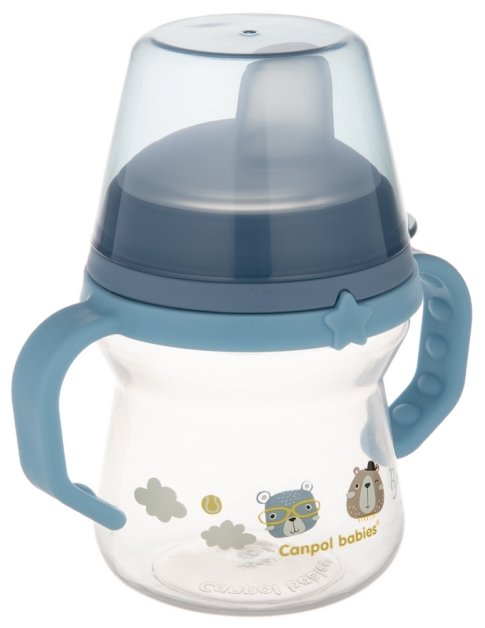CANPOL BABIES FirstCup Bonjour Paris Blue 150 ml krūzīte ar platiem rokturiem