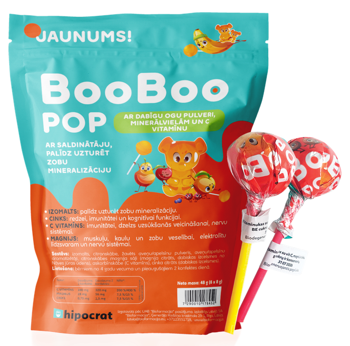 BIOFARMACIJA BooBoo Pop saldumi 6 gab.
