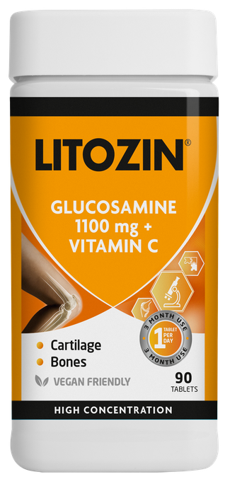 LITOZIN  Glikozamīns 1100mg + C vitamīns, 90 tabletes