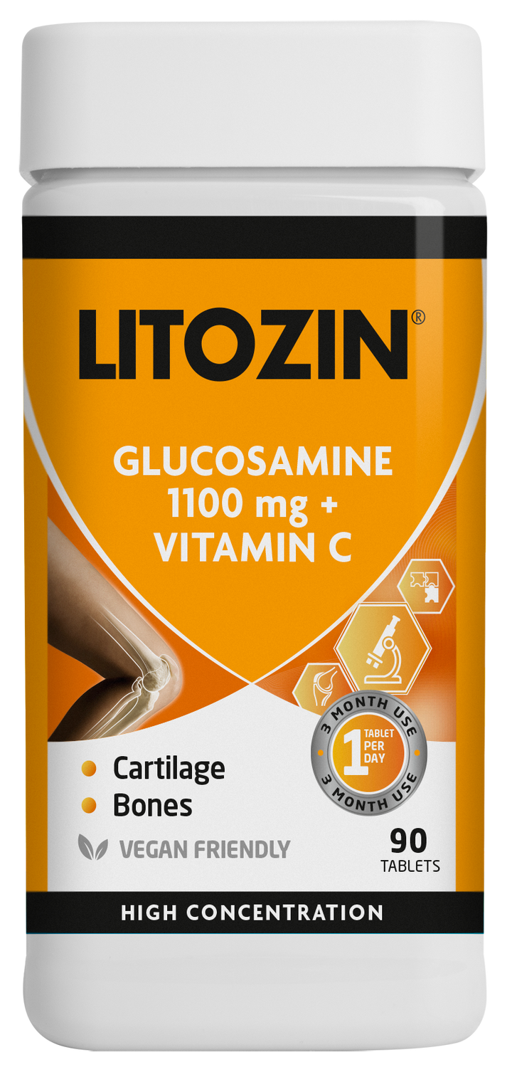 LITOZIN  Glikozamīns 1100mg + C vitamīns, 90 tabletes