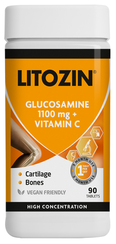 LITOZIN  Glikozamīns 1100mg + C vitamīns, 90 tabletes