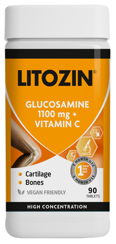 LITOZIN  Glikozamīns 1100mg + C vitamīns, 90 tabletes