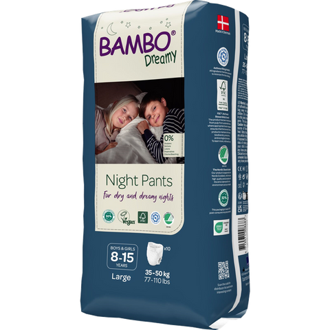 BAMBO Nature Dreamy Night Pants 35-50 kg, vecumam 8-15 gadi, 10 gab. biksītes