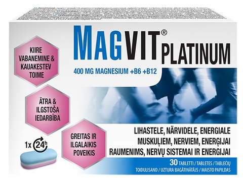 MAGVIT Platinum 30 tabletes ar trīsfāžu atbrīvošanas sistēmu