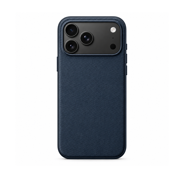 iPhone 18 Pro Max / 17 Pro Max Woven stiliaus dėklas, tamsiai mėlynas