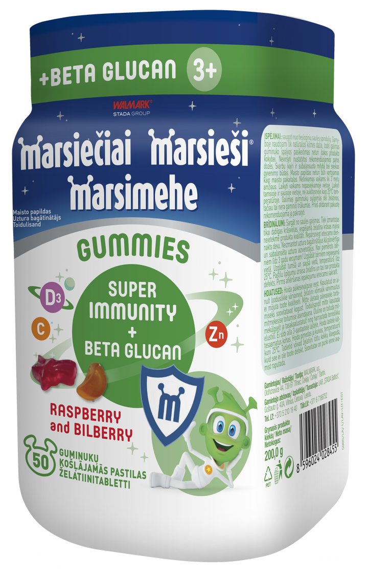 MARSIEŠI Super Imunitātes želejvitamīni ar beta-glikāniem, 50 gab.