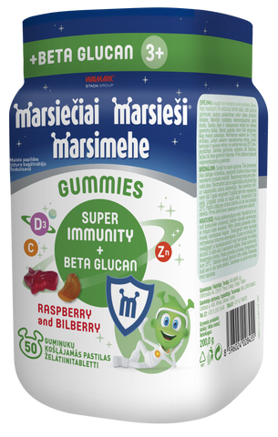 MARSIEŠI Super Imunitātes želejvitamīni ar beta-glikāniem, 50 gab.