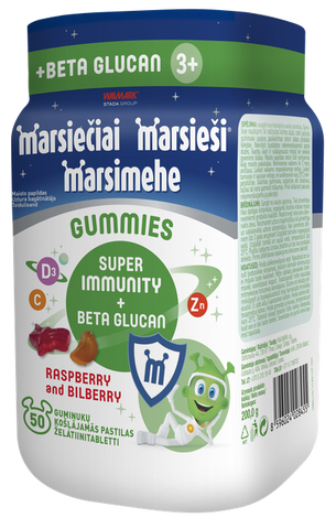 MARSIEŠI Super Imunitātes želejvitamīni ar beta-glikāniem, 50 gab.