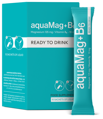 BIOFARMACIJA AquaMag+B6 — 10 paciņas pa 15 ml