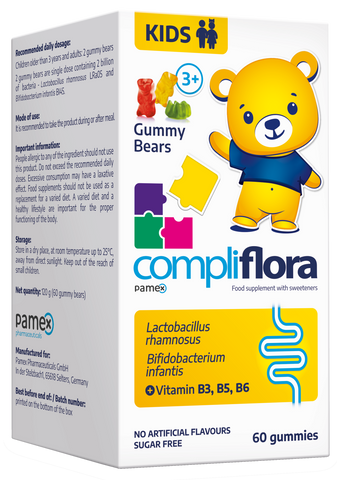 COMPLIFLORA Kids Gummy Bears – košļājamās pastilas, 60 gab.