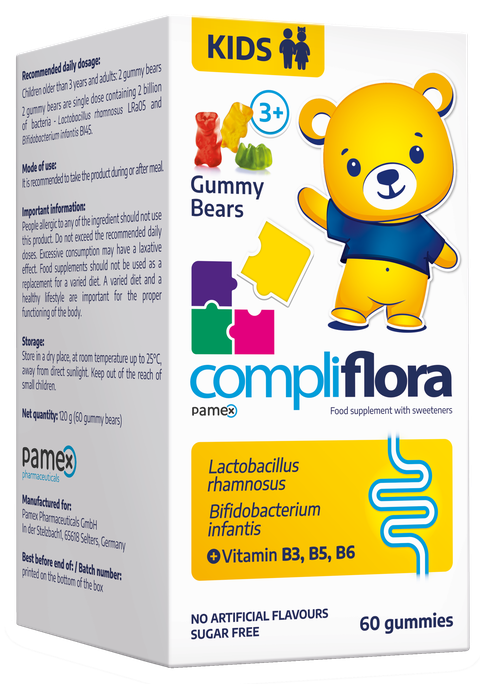 COMPLIFLORA Kids Gummy Bears – košļājamās pastilas, 60 gab.