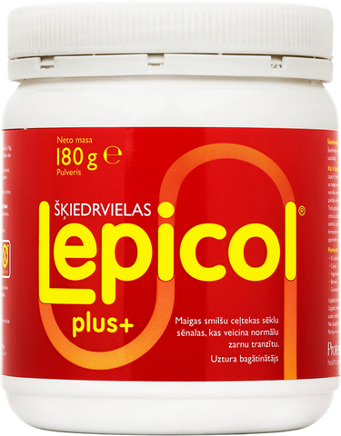 LEPICOL pulveris 180 g — zarnu tranzīta un gremošanas atbalsts