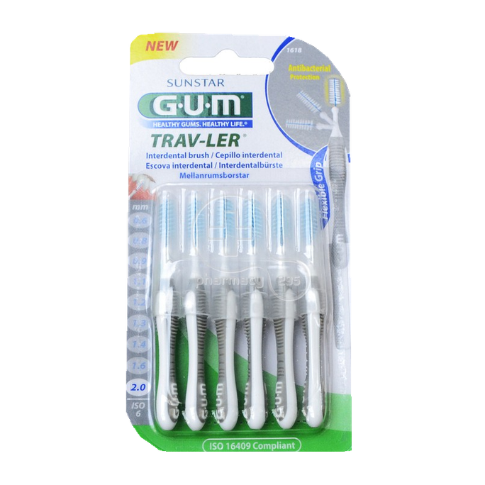 GUM Trav-Ler starpzobu birstīte 2,0 mm - 6 gab.