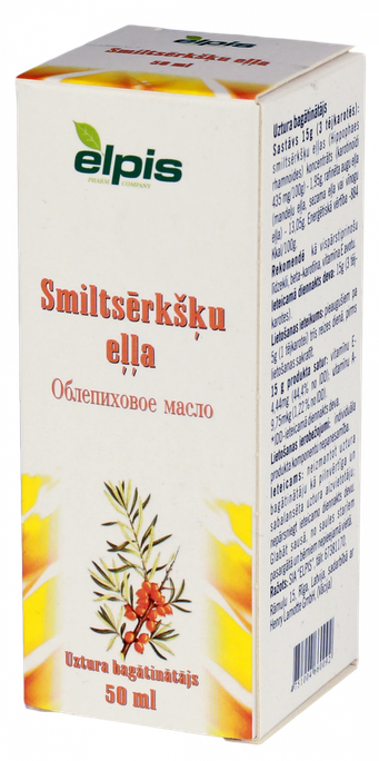 Smiltsērkšķu eļļa ELPIS, 50 ml